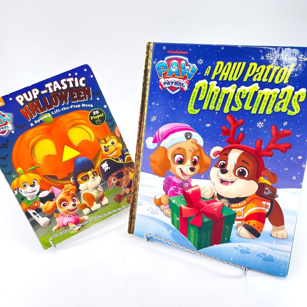 Paw Patrol Holiday Book Set Christmas Big Golden Book & Halloween Lift-the-Flap